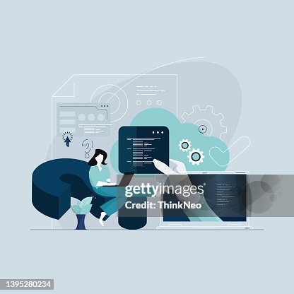 Helping hand, Programmer coding on laptop with work desk Helping hand, Programmer coding on laptop with work desk