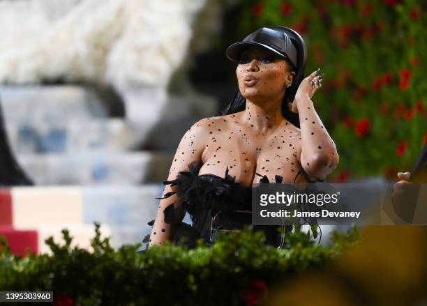 Nicki Minaj arrives to the 2022 Met Gala Celebrating "In America: An Anthology of Fashion" at Metropolitan Museum of Art on May 02, 2022 in New York...