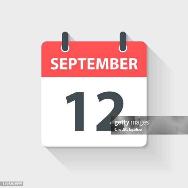september 12 - daily calendar icon in flat design style - 2021 12 month calendar stock illustrations