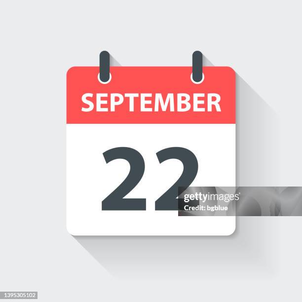 september 22 - daily calendar icon in flat design style - september stock illustrations
