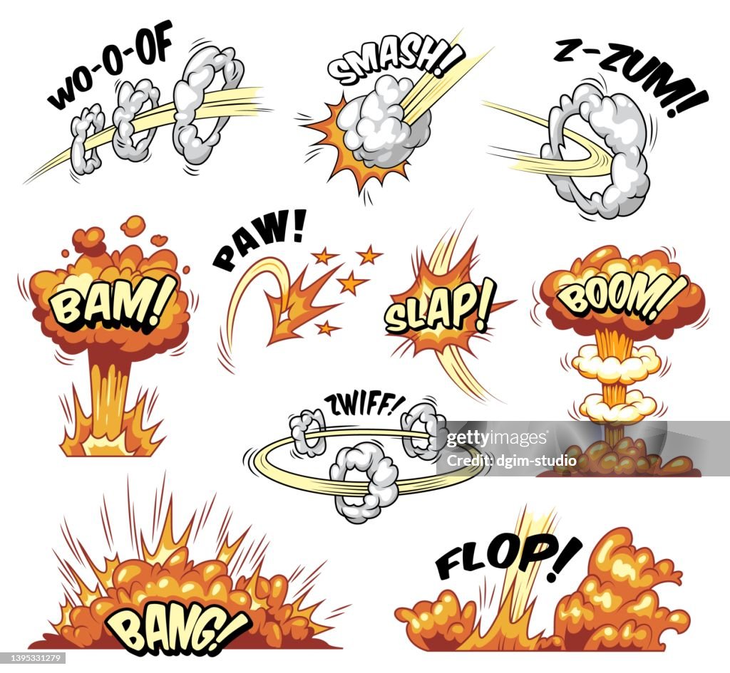 Comically Explode Comic Explosions Colorful Set High-Res Vector Graphic - Getty Images
