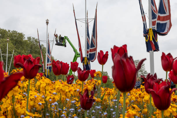 GBR: Queen Elizabeth II Platinum Jubilee 2022 - Preparations Are Made Around London For Platinum Jubilee