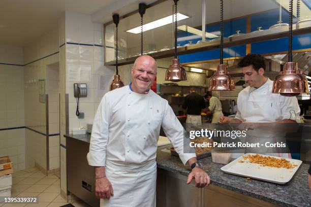 Le chef Philippe Etchebest dans son restaurant de Saint Emilion.