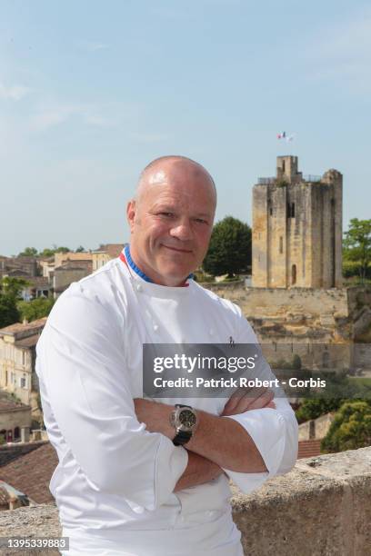 Le chef Philippe Etchebest dans son restaurant de Saint Emilion.