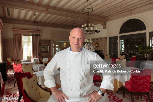 Le chef Philippe Etchebest dans son restaurant de Saint Emilion.