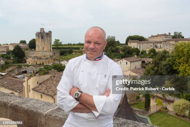 Le chef Philippe Etchebest dans son restaurant de Saint Emilion.