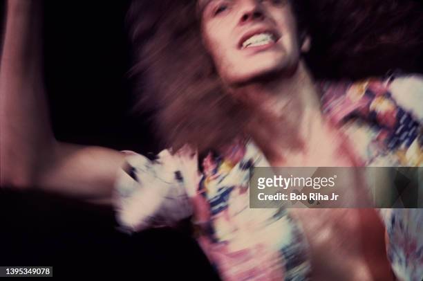 Musician Peter Frampton performs in concert at the Forum, December 7, 1976 in Inglewood, California.