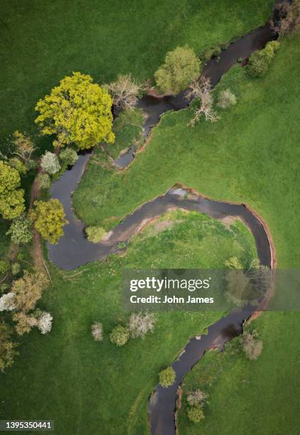 aerial view of the river arrow, england - england river landscape stock pictures, royalty-free photos & images