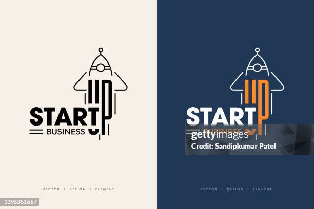 ilustraciones, imágenes clip art, dibujos animados e iconos de stock de start up tipografía diseño de logotipos - negocio nuevo