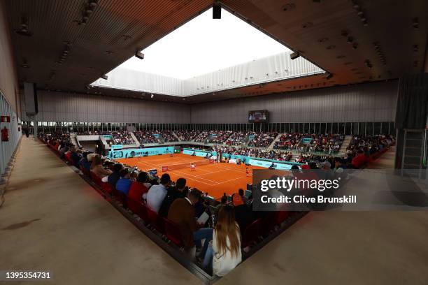 General view of Stadium 3 as Carlos Alcaraz of Spain and Marc Lopez of Spain play Wesley Koolhof of Netherlands and Neal Skupski of Great Britain in...