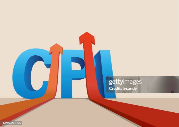 cpi is higher and higher - inflation stock illustrations
