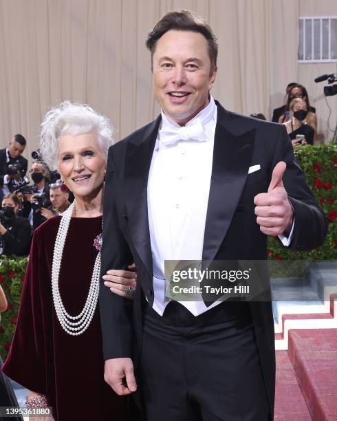 Maye Musk and Elon Musk attend "In America: An Anthology of Fashion," the 2022 Costume Institute Benefit at The Metropolitan Museum of Art on May 02,...