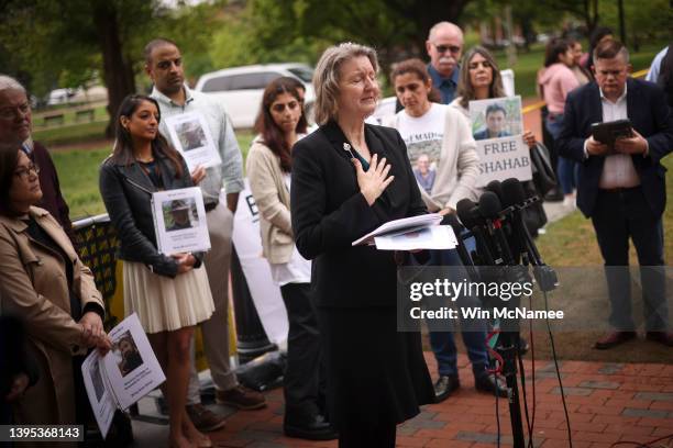 Elizabeth Whelan, sister of Paul Whelan, speaks during a press conference to launch the “Bring Our Families Home Campaign” held by family members of...