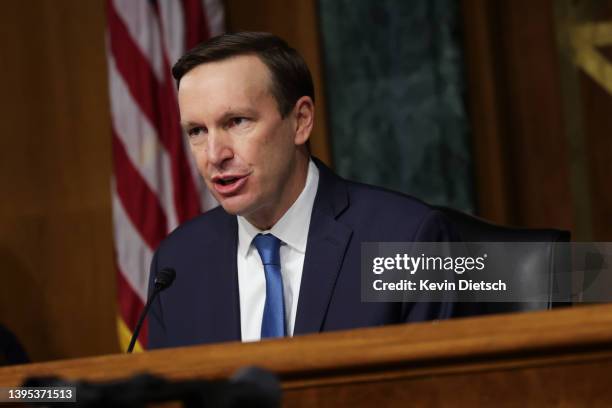 Sen. Chris Murphy questions U.S. Secretary of Homeland Security Alejandro Mayorka during a Senate Appropriations Subcommittee on Homeland Security...