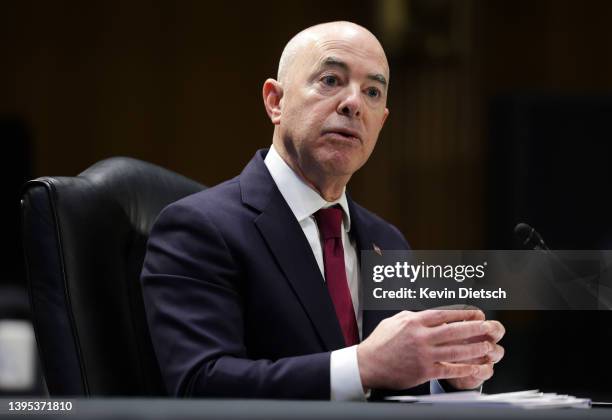 Secretary of Homeland Security Alejandro Mayorkas testifies before a Senate Appropriations Subcommittee on Homeland Security, on Capitol Hill on May...