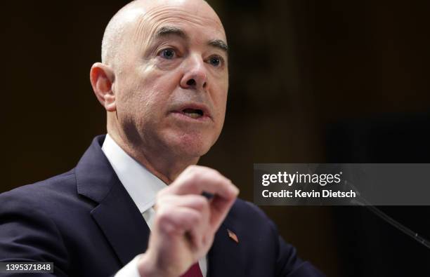 Secretary of Homeland Security Alejandro Mayorkas testifies before a Senate Appropriations Subcommittee on Homeland Security, on Capitol Hill on May...