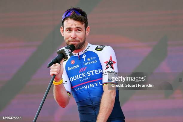 Mark Cavendish of United Kingdom and Team Quick-Step - Alpha Vinyl during the Team Presentation of the 105th Giro d'Italia 2022 at Heroes’ Square /...