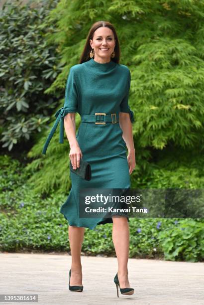 Catherine, Duchess of Cambridge arrives to present The Queen Elizabeth II Award for British Design at the Design Museum on May 04, 2022 in London,...