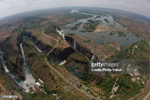 victoria falls from above - zambezi river stock pictures, royalty-free photos & images