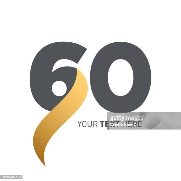 anniversary logo template isolated, anniversary icon label, anniversary symbol stock illustration - 60 carat stock illustrations