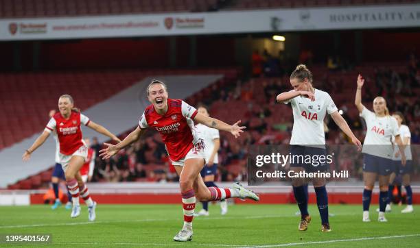 Caitlin Foord of Arsenal celebrates after scoring their side's second goal during the Barclays FA Women's Super League match between Arsenal Women...