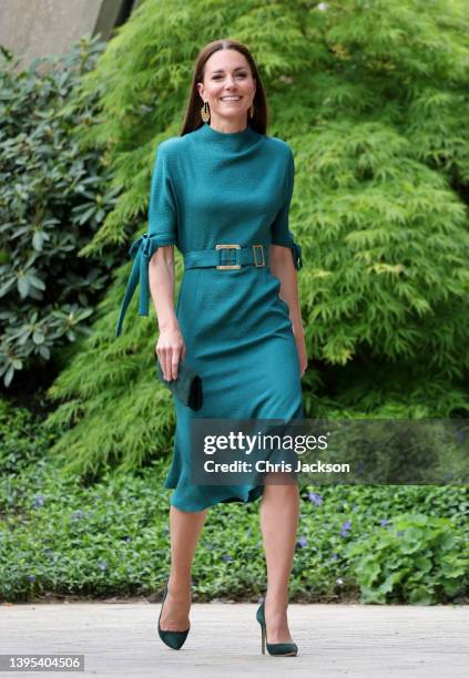 Catherine, Duchess of Cambridge arrives at the Design Museum on May 04, 2022 in London, England. The Duchess of Cambridge will present The Queen...