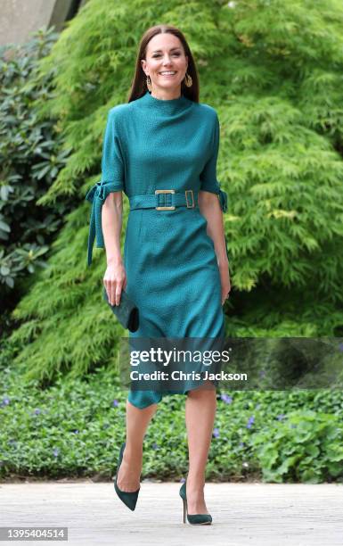 Catherine, Duchess of Cambridge arrives at the Design Museum on May 04, 2022 in London, England. The Duchess of Cambridge will present The Queen...