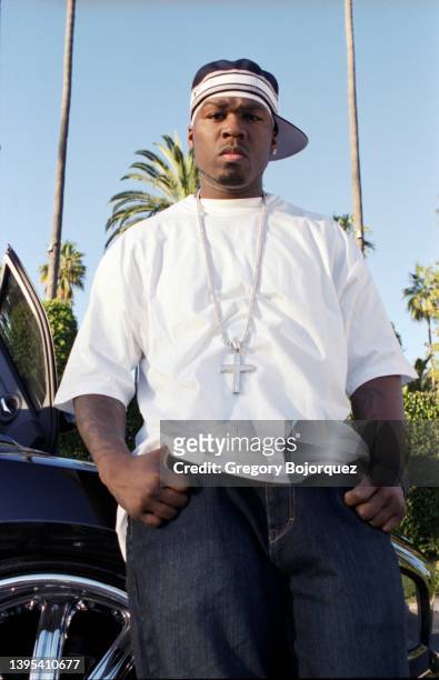Rapper 50 Cent at the Beverly Hills Hotel in November, 2005 in Beverly Hills, California.