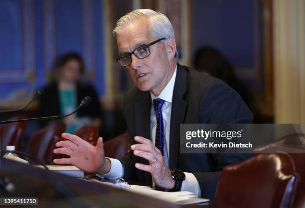 Veterans Affairs Secretary Dennis McDonough testifies before a Senate Appropriations Subcommittee on Military Construction on Capitol Hill, May 04,...