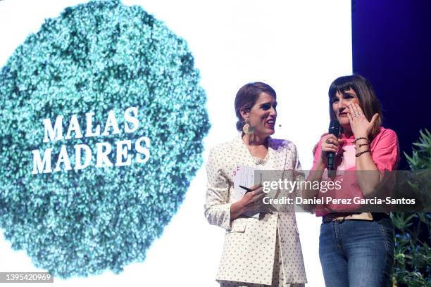 Rozalen and Laura Baena attend "La hora de Cuidarse" Tour on May 04, 2022 in Malaga, Spain. Malasmadres On Tour is a project that started in 2019 and...