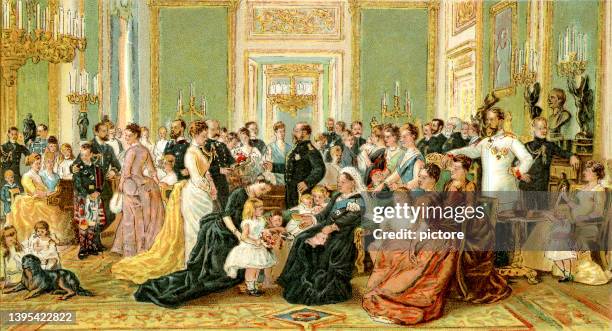 queen victoria (xxxl with lots of details) - 19th century stock illustrations