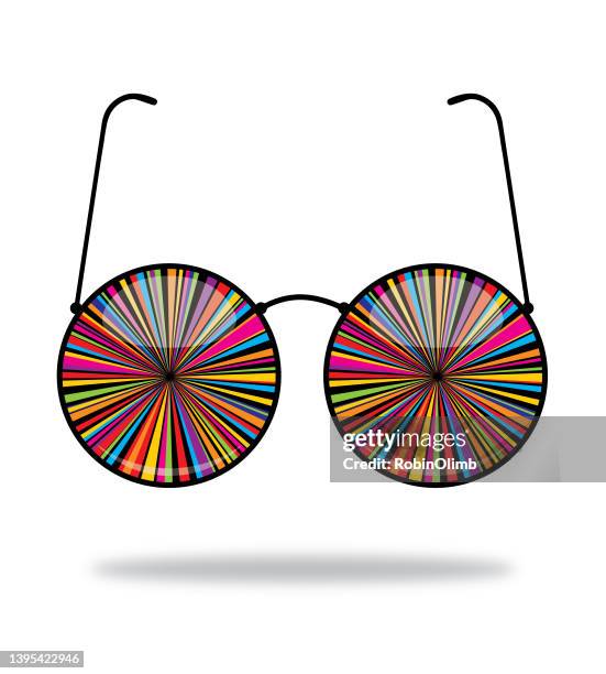psychedelic twist eyeglasses - hippie pattern stock illustrations