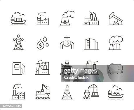 Industry icon set. Editable stroke weight. Pixel perfect icons. Industry icon set. Editable stroke weight. Pixel perfect icons.