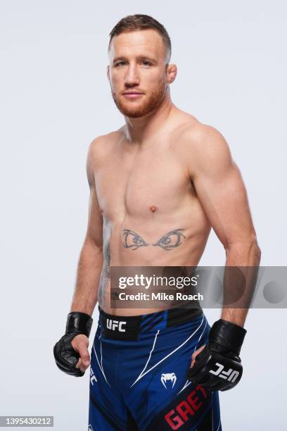 Justin Gaethje poses for a portrait during a UFC photo session on May 4, 2022 in Phoenix, Arizona.