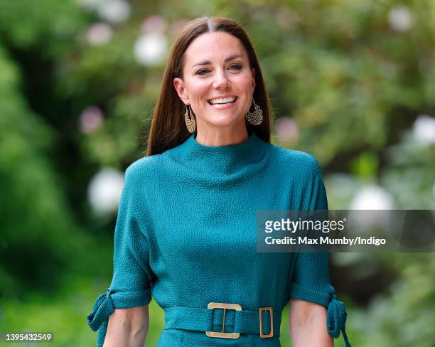 Catherine, Duchess of Cambridge arrives to present The Queen Elizabeth II Award for British Design at the Design Museum on May 4, 2022 in London,...