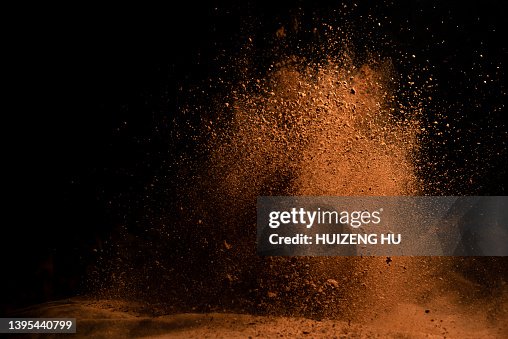 Cocoa powder explosion in motion Cocoa powder explosion in motion