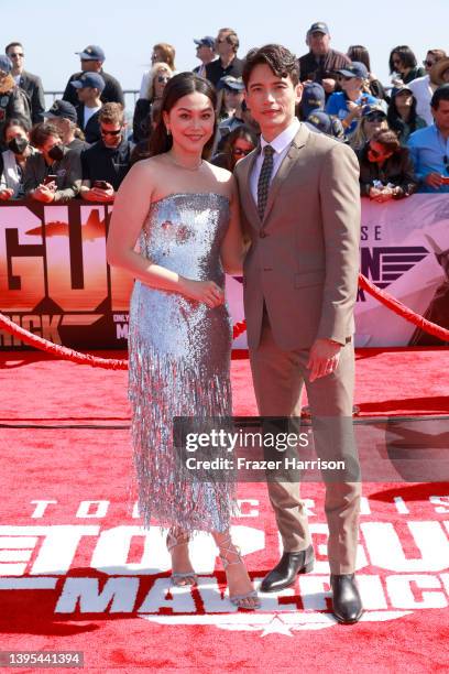 Dianne Doan and Manny Jacinto attend the "Top Gun: Maverick" world premiere on May 04, 2022 in San Diego, California.