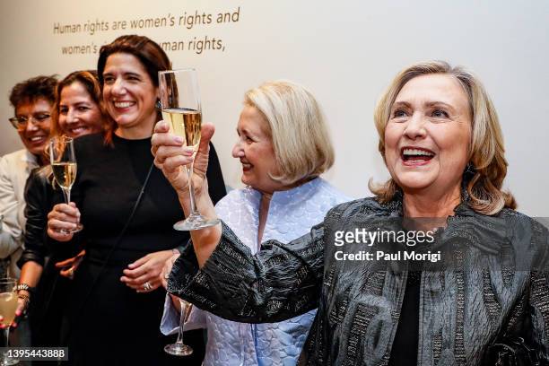 Former Secretary of State Hillary Clinton attends the Vital Voices Global Headquarters for Women's Leadership grand opening on May 04, 2022 in...
