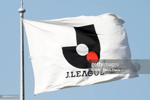 Flag of the J.LEAGUE is seen during the J.LEAGUE Meiji Yasuda J1 11th Sec. Match between Sagan Tosu and Cerezo Osaka at EKIMAE REAL ESTATE STADIUM on...