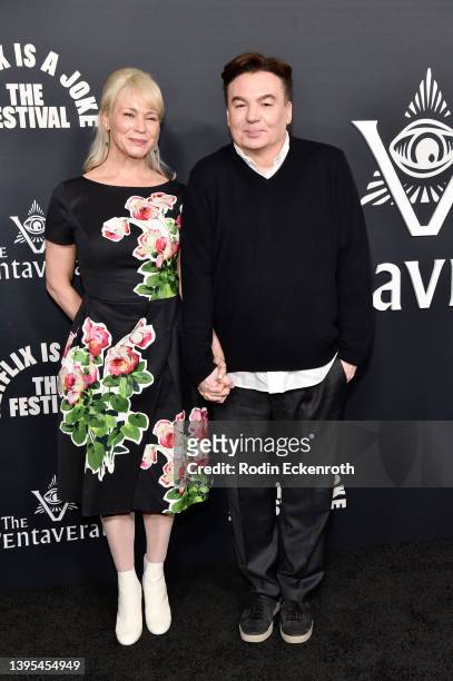 Kelly Tisdale and Mike Myers attend Netflix's "The Pentaverate" after party at Liaison on May 04, 2022 in Los Angeles, California.