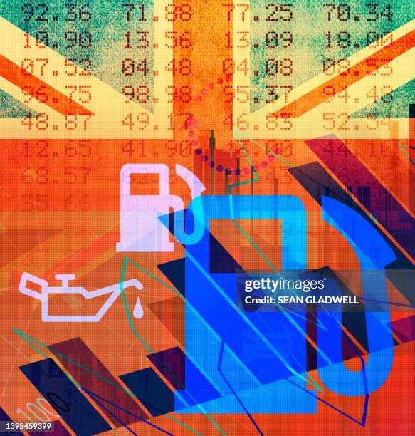 uk fuel costs - union jack car stock pictures, royalty-free photos & images