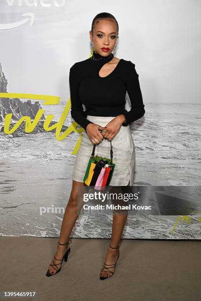 Reign Edwards attends an exclusive screening of the "The Wilds" at The Millwick on May 04, 2022 in Los Angeles, California.
