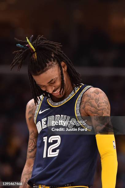 Ja Morant of the Memphis Grizzlies against the Golden State Warriors during Game Two of the Western Conference Semifinals of the NBA Playoffs at...