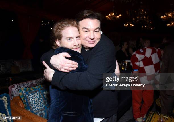Seth Green and Mike Myers attend NETFLIX IS A JOKE PRESENTS - Pentaverate Premiere + After Party on May 04, 2022 in Los Angeles, California.