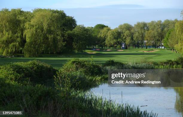 The fifth hole is pictured ahead of the first round of the Betfred British Masters hosted by Danny Willett at The Belfry on May 05, 2022 in Sutton...