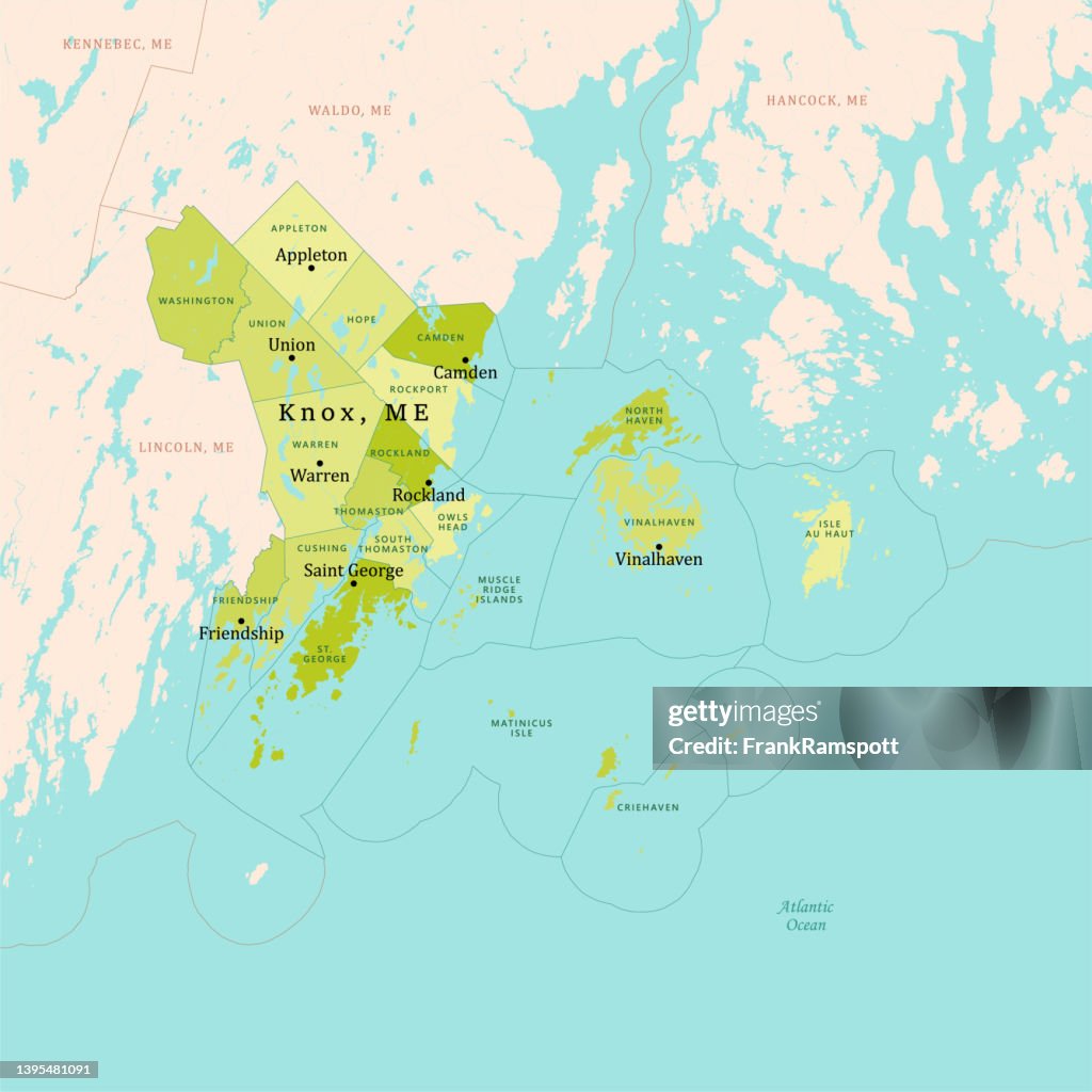ME Knox Vector Map Green