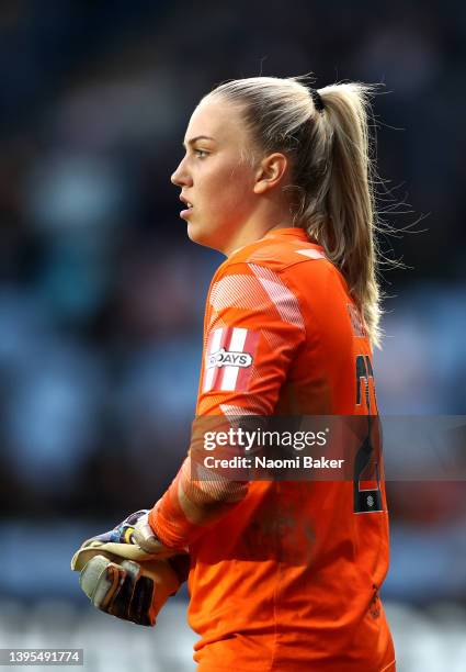 Emily Ramsey of Birmingham City looks on during the Barclays FA Women's Super League match between Manchester City Women and Birmingham City Women at...