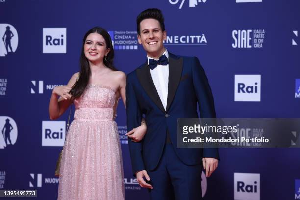 The two Italian youtubers Sofia Scalia and Luigi Calagna also known as Luì and Sofì on the red carpet of the 67th David Di Donatello in the studios...