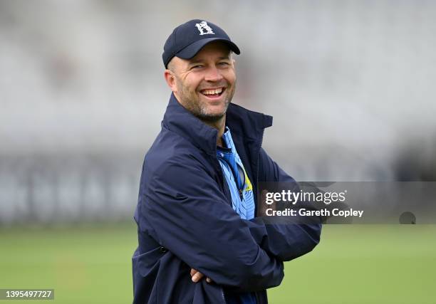 Warwickshire coach Jonathan Trott ahead of the LV= Insurance County Championship match between Lancashire and Warwickshire at Emirates Old Trafford...