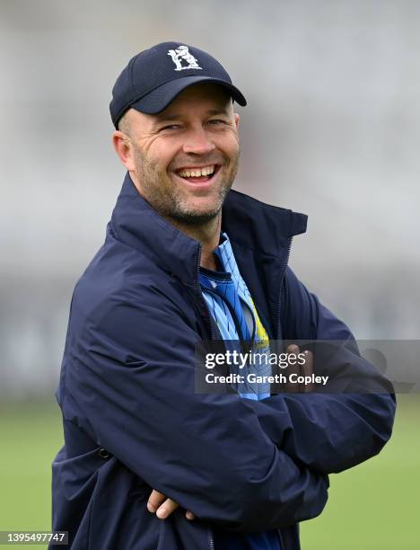 Warwickshire coach Jonathan Trott ahead of the LV= Insurance County Championship match between Lancashire and Warwickshire at Emirates Old Trafford...